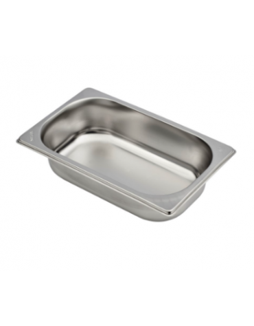 Bacinella contenitore GN 1/4 in acciaio inox - capacità lt. 1,8 - mm 265x160x65h