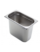 Bacinella contenitore GN 1/4 in acciaio inox - capacità lt. 5,5 - mm 265x160x200h