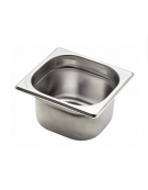 Bacinella contenitore GN 1/6 in acciaio inox - capacità lt. 1,6 - mm 176x160x100h