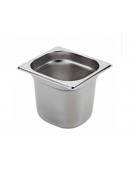 Bacinella contenitore GN 1/6 in acciaio inox - capacità lt. 2,4 - mm 176x160x150h