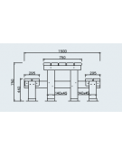 Set tavolo e 2 panche senza schienale per pic-nic realizzato in legno di pino impregnato in autoclave - cm 190x75h