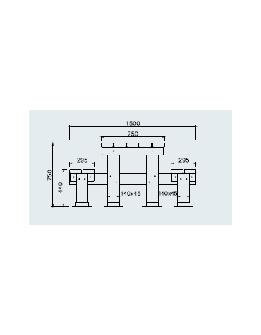 Set tavolo e 2 panche senza schienale per pic-nic realizzato in legno di pino impregnato in autoclave - cm 190x75h