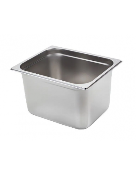 Bacinella contenitore GN 1/2 in acciaio inox - capacità lt. 12,5 - mm 325x265x200h