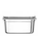Bacinella contenitore GN 1/3 in acciaio inox con maniglie fisse - capacità lt. 5,7 - mm 325x180x150h