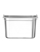 Bacinella contenitore GN 1/3 in acciaio inox con maniglie fisse - capacità lt. 7,8 - mm 325x180x200h