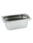 Bacinella contenitore GN 1/4 in acciaio inox con maniglie fisse - capacità lt. 2,8 - mm 265x160X100h