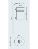 Cestino portarifiuti in lamiera liscia da inghisare, in acciaio zincato e verniciato, coperchio con posacenere - cm 42,5x37x124h