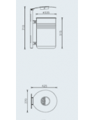 Cestino portarifiuti fissaggio a muro con lamiera liscia, in acciaio zincato e verniciato, con posacenere - cm 42,5x37x71h