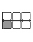 Bacinella contenitore GN 1/6 in acciaio inox con maniglie fisse - capacità lt. 1,6 - mm 176x160x100h