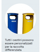 Cestino portarifiuti di forma cilindrica, in acciaio zincato e verniciato, base in ferro - cm Ø 40x97,5h