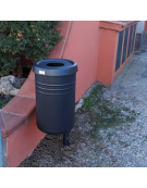 Cestino portarifiuti da tassellare a forma cilindrica con foro ridotto - cm Ø 35x100h