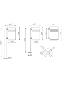 Cestino portarifiuti da tassellare a forma cilindrica con foro ridotto - cm Ø 35x100h