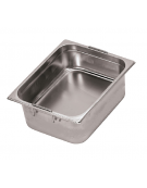 Bacinella contenitore GN 2/1 in acciaio inox con maniglie rientranti - capacità lt. 46 - mm 650x530x150h