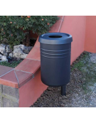 Cestino portarifiuti a muro, di forma cilindrica con foro ridotto - cm Ø 35x55,4h - Vari colori disponibili