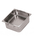 Bacinella contenitore GN 2/1 in acciaio inox con maniglie rientranti - capacità lt. 56 - mm 650x530x200h
