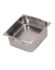 Bacinella contenitore GN 2/1 in acciaio inox con maniglie rientranti - capacità lt. 56 - mm 650x530x200h