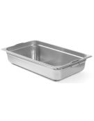 Bacinella contenitore GN 1/1 in acciaio inox con rientranti- capacità lt. 9 - mm 530x325x65h