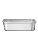 Bacinella contenitore GN 1/1 in acciaio inox con maniglie fisse - capacità lt. 14 - mm 530x325x100h