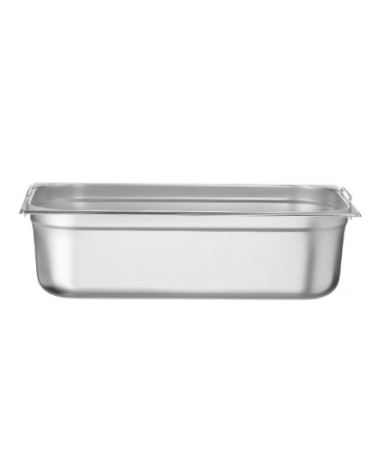 Bacinella contenitore GN 1/1 in acciaio inox con maniglie fisse - capacità lt. 14 - mm 530x325x100h