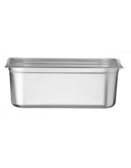 Bacinella contenitore GN 1/1 in acciaio inox con maniglie rientranti - capacità lt. 21 - mm 530x325x150h