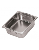 Bacinella contenitore GN 1/2 in acciaio inox con maniglie rientranti - capacità lt. 6,5 - mm 325x265x100h