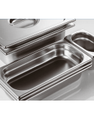 Bacinella contenitore GN 1/3 in acciaio inox con maniglie rientranti - capacità lt. 5,7 - mm 325x180x150h