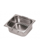 Bacinella contenitore GN 1/6 in acciaio inox con maniglie rientranti - capacità lt. 1,6 - mm 176x160x100h