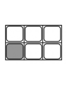 Bacinella contenitore GN 1/6 in acciaio inox con maniglie rientranti - capacità lt. 2,4 - mm 176x160x150h