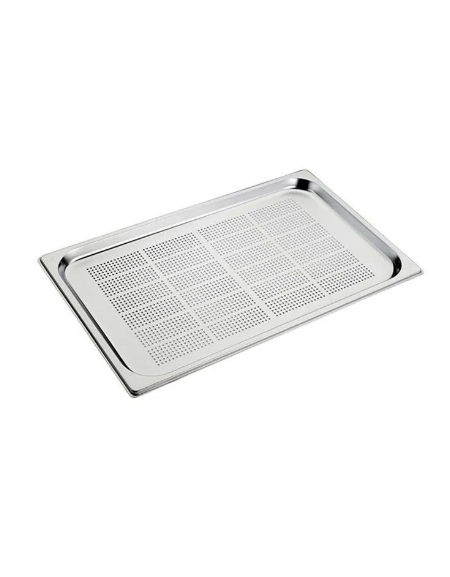 Bacinella contenitore GN 2/1 in acciaio inox con fondo forato - mm 650x530x20h