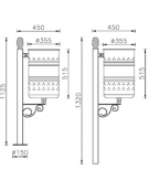 Cestino portarifiuti di forma cilindrica da inghisare in acciaio zincato e verniciato, con anello reggisacco - cm 35,5x132h