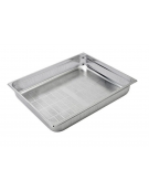 Bacinella contenitore GN 2/1 in acciaio inox con fondo e lati forati - mm 650x530x100h