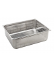 Bacinella contenitore GN 2/1 in acciaio inox con fondo e lati forati - mm 650x530x200h