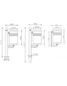 Cestino portarifiuti a forma cilindrica con nervature da inghisare, in acciaio zincato e verniciato - cm Ø 32x131,7h