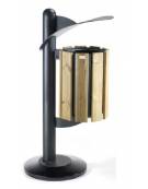 Cestino portarifiuti a forma cilindrica con doghe in legno di pino e coperchio, da inghisare interrare - Vari colori disponibili