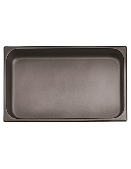 Bacinella contenitore GN 1/1 in acciaio inox con rivestimento antiaderente - mm 530x325x40h