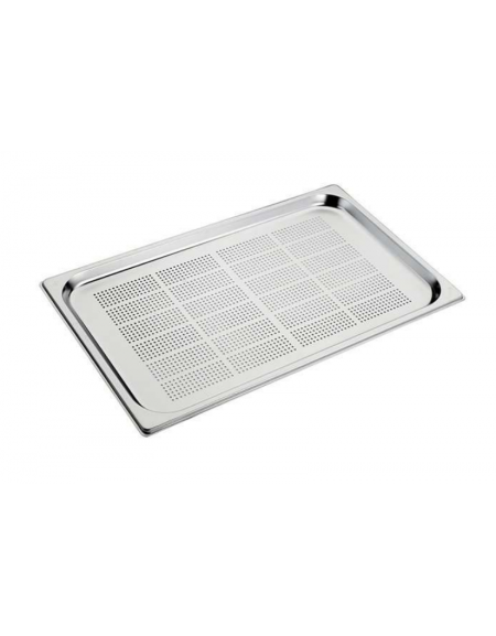 Bacinella contenitore GN 1/1 in acciaio inox con fondo forato - mm 530x325x20h
