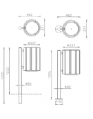 Cestino portarifiuti con paletto da tassellare, in acciaio zincato e verniciato, con doghe in legno di pregio- cm 46,2x37,1x100h