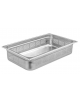 Bacinella contenitore GN 1/1 in acciaio inox con fondo e lati forati - mm 530x325x65h
