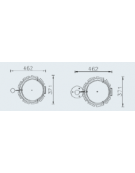 Cestino portarifiuti da fissaggio a muro, in acciaio zincato e verniciato, con doghe in legno di pino - cm 46,2x37,1