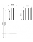 Cestino portarifiuti con paletto in legno da inghisare, contenitore ricoperto di doghe in legno di pino - cm 41,1x33,3x128h