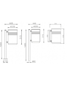 Cestino portarifiuti Lt 45 da tassellare di forma cilindrica, in acciaio zincato e verniciato - cm 50x44,9x100h