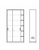 ARMADIO UFFICIO METALLICO VERNICIATO AD ANTE SCORREVOLI CIECHE CON 5 RIPIANI - CM.120X45X250H - COLORE A SCELTA