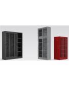 ARMADIO UFFICIO METALLICO VERNICIATO AD ANTE SCORREVOLI CIECHE CON 5 RIPIANI - CM.120X45X250H - COLORE A SCELTA