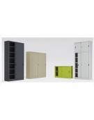 ARMADIO UFFICIO METALLICO VERNICIATO AD ANTE SCORREVOLI CIECHE CON 5 RIPIANI - CM.120X45X250H - COLORE A SCELTA