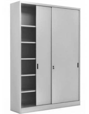 ARMADIO UFFICIO METALLICO VERNICIATO AD ANTE SCORREVOLI CIECHE CON 5 RIPIANI - CM.120X45X250H - COLORE A SCELTA