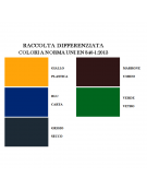 Cestino a 2 settori per la raccolta differenziata a forma cilindrica con nervatura - cm Ø35 (x2) x 120h