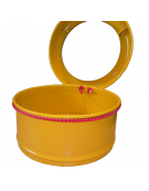 Cestino a 3 settori per la raccolta differenziata a forma cilindrica con nervatura - cm Ø35 (x3) x 120h