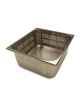 Bacinella contenitore GN 2/3 in acciaio inox con fondo e lati forati - mm 353x320x150h