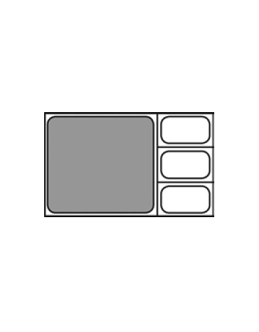 Bacinella contenitore GN 2/3 in acciaio inox con fondo e lati forati - mm 353x320x100h