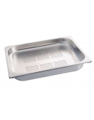 Bacinella contenitore GN 1/2 in acciaio inox con fondo forato - mm 325x265x20h